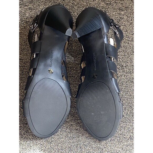 NEW Liz Claiborne 'Gavi' Cognac lack Strap 4" Stacked Heels/Sandals Open Toe 8.5 - Picture 11 of 13